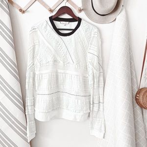 Anthropologie Eri + Ali White Ruffle Detailed Blouse